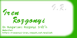 iren rozgonyi business card